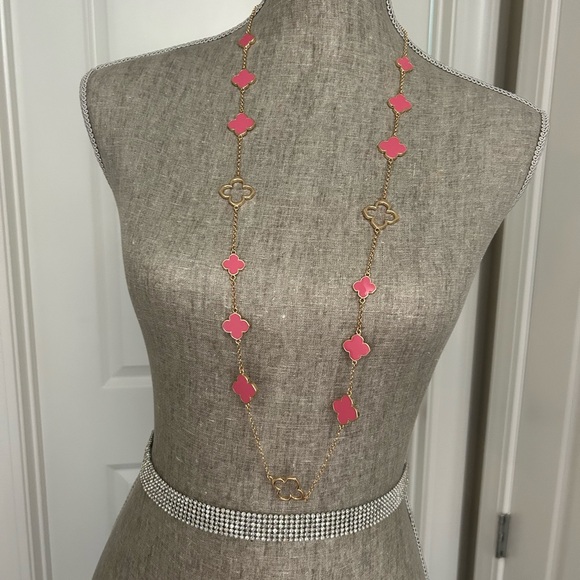 NYC PINK & GOLD TONE STATEMENT NECKLACE NWOT - Picture 8 of 12